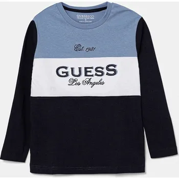 Chlapecké tričko Dětské bavlněné tričko s dlouhým rukávem Guess N5BI19.I3Z14.9BYA modrá 55X, vel. 88-96