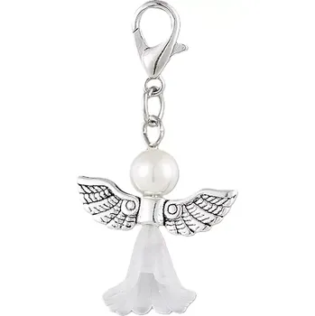 Přívěsek anděl strážný s perlou na karabince