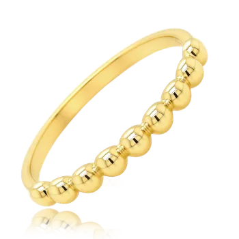 Módní doplněk Olivie MINET Zlatý prsten s kuličkami Au 585/1000 Velikost prstenu:: 52, Hmotnost (g): 0,95