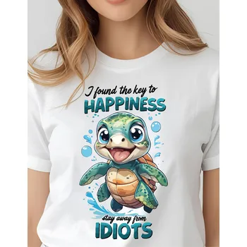 Dámské tričko Dámské tričko - Roztomilá želvička Barva: Růžová, Velikost: XL