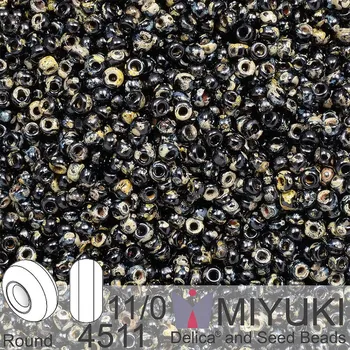 Korálek Korálky Miyuki Round 11/0. Barva 4511 Black Picasso. Balení 5g.