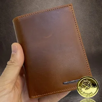 Peněženka Pánská kožená peněženka Bellugio hnědá s monogramem a laserovým věnováním Vyberte variantu: bez jakékoliv úpravy + Akce - zlatá mince Pro štěstí ZDARMA