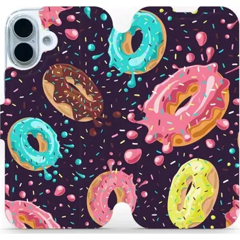 Pouzdro na mobilní telefon Flipové pouzdro Mobiwear - Apple iPhone 17 - VP19S Donutky (Knížkové flip pouzdro, obal, kryt na mobil Apple iPhone 17 - VP19S Donutky, materiál Umělá kůže + TPU - ochrana 360°, stojánek, silikonová vanička, magnetické zavírání)