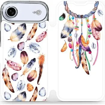 Pouzdro na mobilní telefon Flipové pouzdro Mobiwear - Apple iPhone Air - M003S Lapač a barevná pírka (Knížkové flip pouzdro, obal, kryt na mobil Apple iPhone Air - M003S Lapač a barevná pírka, materiál Umělá kůže + TPU - ochrana 360°, stojánek, silikonová vanička, magnetické zavírá