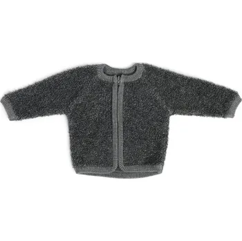 Chlapecká mikina Dětský cardigan z bouclé merino vlny na zip Smallstuff - grey melange Velikost: 56/62