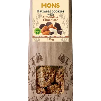 Čokoláda MONS Ovesné sušenky s mandlemi a čokoládou 150 g