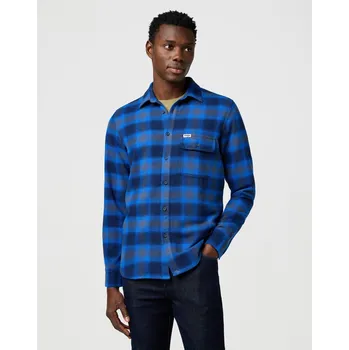 Pánská košile Pánská košile Wrangler 1 Pocket Indigo Shirt 112371524 Icy Indigo Velikost: XXL