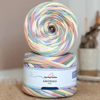 Příze Amorino Fios Textilní špagáty Amorino Fio s potiskem - Premium 26mm Candy Sunset