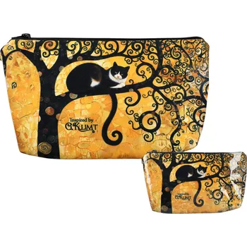 Carmani® Kosmetická taška inspirována obrazem G. Klimta Strom života a kočka (CARMANI) - 22x13.5x1.5 cm