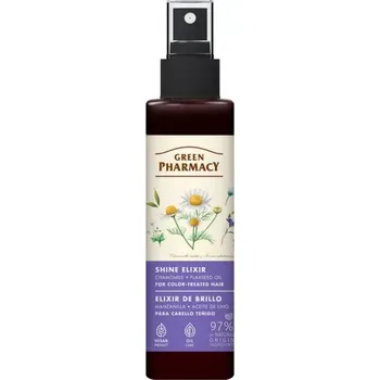 Vlasová regenerace GREEN ELIXÍR PRO BARVENÉ VLASY S HEŘMÁNKEM A LNU 150ML