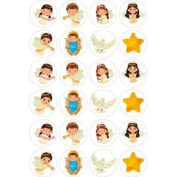 Jedlá dekorace na dort VÁNOCE-27 Materiál: Jedlý papír