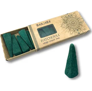 Čajovna Pyramidové vonné kužely - Pačuli přírodní, bez chemie, hoření 20-30 min., zemitá vůně