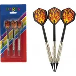 Házecí šipky 3ks kov plast 15cm s plamenem plastový hrot na kartě 11x25cm