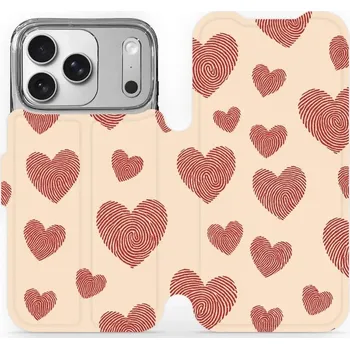 Pouzdro na mobilní telefon Flipové pouzdro Mobiwear - Apple iPhone 17 Pro - VP93S Otisk srdce (Knížkové flip pouzdro, obal, kryt na mobil Apple iPhone 17 Pro - VP93S Otisk srdce, materiál Umělá kůže + TPU - ochrana 360°, stojánek, silikonová vanička, magnetické zavírání)