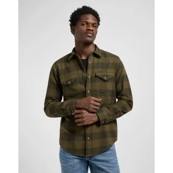 Pánská košile Pánská košile Lee Clean Western Shirt 112371320 Army Green Buffalo Check Velikost: XL