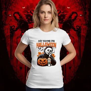 Dámské tričko Dámské tričko - Michael Halloween Barva: Růžová, Velikost: XL, Střih: Dámské