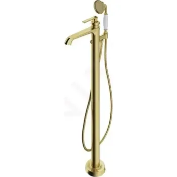 Vodovodní baterie Omnires Armance Vanová baterie do podlahy, s tělesem, kartáčovaná mosaz, AM5233BSB