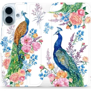 Pouzdro na mobilní telefon Flipové pouzdro Mobiwear - Apple iPhone 17 - MX08S Pávi (Knížkové flip pouzdro, obal, kryt na mobil Apple iPhone 17 - MX08S Pávi, materiál Umělá kůže + TPU - ochrana 360°, stojánek, silikonová vanička, magnetické zavírání)