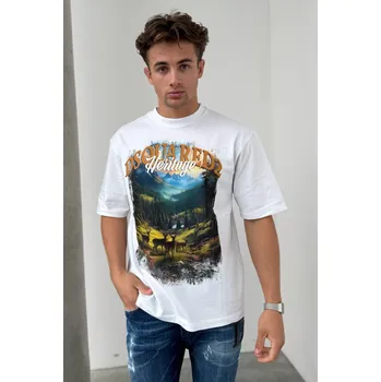 Pánské tričko Pánské tričko DSQUARED2 Loose Fit S74GD1467 bílé Velikost: L