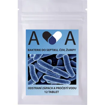 Čistič septiku a jímky AVA Bakterie do septiku a ČOV tablety 1 balení (12 tablet)