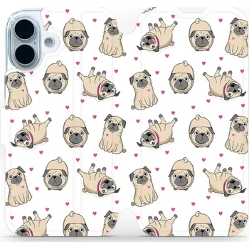 Pouzdro na mobilní telefon Flipové pouzdro Mobiwear - Apple iPhone 17 - M097P Mopsíci (Knížkové flip pouzdro, obal, kryt na mobil Apple iPhone 17 - M097P Mopsíci, materiál Umělá kůže + TPU - ochrana 360°, stojánek, silikonová vanička, magnetické zavírání)