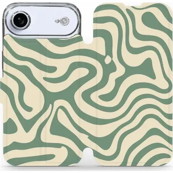 Pouzdro na mobilní telefon Flipové pouzdro Mobiwear - Apple iPhone Air - VA57S Zelené a béžové zkrouceniny (Knížkové flip pouzdro, obal, kryt na mobil Apple iPhone Air - VA57S Zelené a béžové zkrouceniny, materiál Umělá kůže + TPU - ochrana 360°, stojánek, silikonová vanička,)