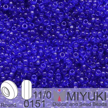 Korálek Korálky Miyuki Round 11/0. Barva 0151 Transparent Cobalt. Balení 5g.
