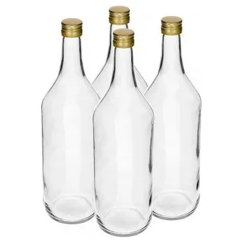 Láhev Browin Láhev 1000 ml, kulatá, hladká + zátka, 4ks