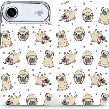 Pouzdro na mobilní telefon Flipové pouzdro Mobiwear - Apple iPhone Air - M097P Mopsíci (Knížkové flip pouzdro, obal, kryt na mobil Apple iPhone Air - M097P Mopsíci, materiál Umělá kůže + TPU - ochrana 360°, stojánek, silikonová vanička, magnetické zavírání)