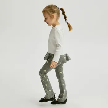 Reserved - Květované legíny s vysokým podílem bavlny - tmavě šedá - 869FF-90M - 869FF-90M-110