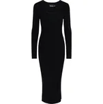 DLOUHÉ ČERNÉ SVETROVÉ ŠATY S ROZPARKEM Pieces