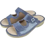 1511/H - 51/R15 Dámské celokožené zdravotní nazouváky, modré, doprodej 39