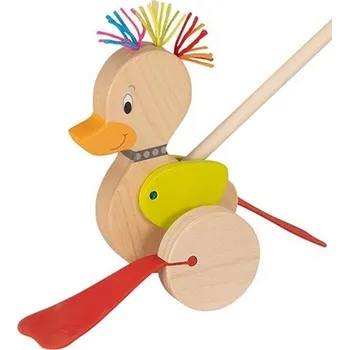 Dřevěná hračka PunkoKachna na tlačení na tyči