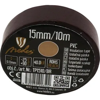 Izolační páska 15mm/10m hnědá -TP1510/BR