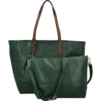 Kabelka Módní dámský set koženkových kabelek Marfa, tmavě zelený