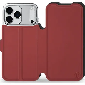 Pouzdro na mobilní telefon Flipové pouzdro Mobiwear Semiš - Apple iPhone 17 Pro Max - Cihlové & Černé (Knížkové semišové flip pouzdro, obal, kryt na mobil Apple iPhone 17 Pro Max - Cihlové & Černé, materiál semiš + TPU, ochrana 360°, stojánek, silikonová vanička, magnetické zavírán