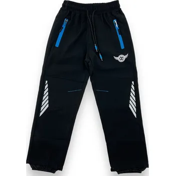 Chlapecké kalhoty Sezon Chlapecké černé softshellové kalhoty s gumou v pase a manžetami 01 Barva: Černá, Velikost: 146