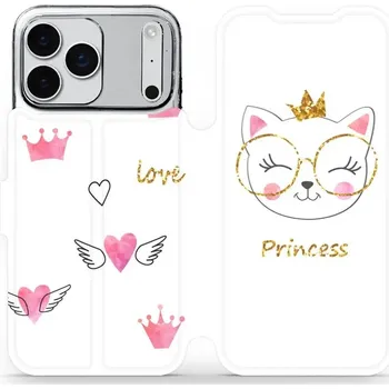 Pouzdro na mobilní telefon Flipové pouzdro Mobiwear - Apple iPhone 17 Pro Max - MH03S Kočička princess (Knížkové flip pouzdro, obal, kryt na mobil Apple iPhone 17 Pro Max - MH03S Kočička princess, materiál Umělá kůže + TPU - ochrana 360°, stojánek, silikonová vanička, magnetické)