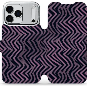 Pouzdro na mobilní telefon Flipové pouzdro Mobiwear - Apple iPhone 17 Pro Max - VA55S Fialové klikyháky (Knížkové flip pouzdro, obal, kryt na mobil Apple iPhone 17 Pro Max - VA55S Fialové klikyháky, materiál Umělá kůže + TPU - ochrana 360°, stojánek, silikonová vanička, magnetické)