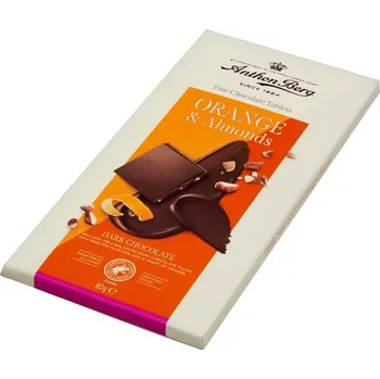 Čokoláda Anthon Berg Hořká čokoláda s pomerančovou příchutí a mandlemi 80 g