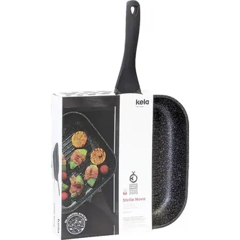 Pánev KELA Grilovací pánev Stella Nova litý hliník černá 28,0 x 28,0 x 6,0 cm