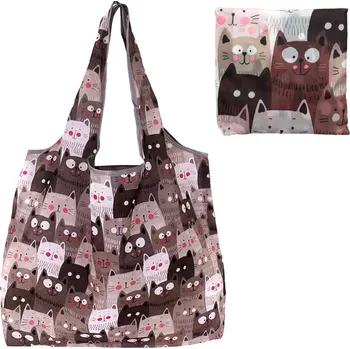 Carmani® Carmani - Skládací taška s dekorem koček - 35x46x8 cm