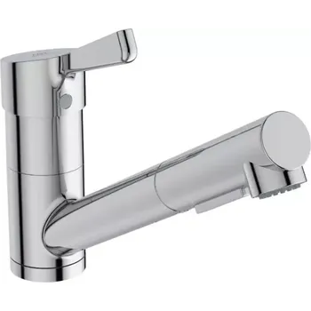 Vodovodní baterie Ideal Standard Ceralife Dřezová baterie s výsuvnou sprškou, BlueStart, chrom, BE245AA