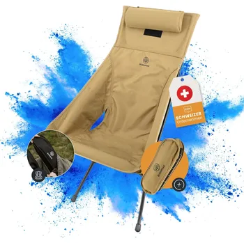 kempingová židle Židle Wildscape vysoká lehká skládací PÍSKOVÁ