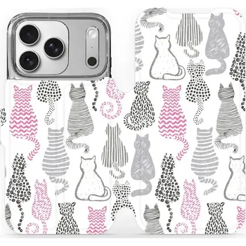 Pouzdro na mobilní telefon Flipové pouzdro Mobiwear - Apple iPhone 17 Pro - MX01S Kočičí zádíčka (Knížkové flip pouzdro, obal, kryt na mobil Apple iPhone 17 Pro - MX01S Kočičí zádíčka, materiál Umělá kůže + TPU - ochrana 360°, stojánek, silikonová vanička, magnetické zavírání)