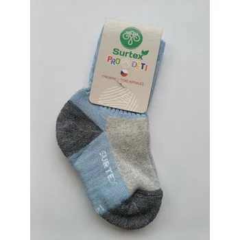 Pánské ponožky Surtex dětské ponožky 70% merino volný lem světle modré Velikost EU: 34-35
