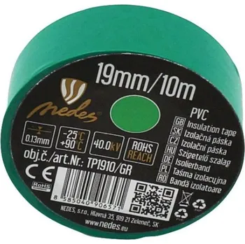 Svítidlo Izolační páska 19mm/10m zelená -TP1910/GR
