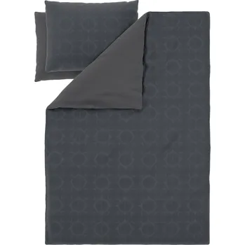 Povlečení LIVARNO® Ložní povlečení z mikrovláknitého saténu, 220 x 240 cm, 70 x 90 cm (kruhy/antracitová)