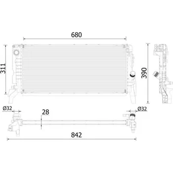 Motor automobilu Chladič, chlazení motoru MAHLE CR 2311 000P