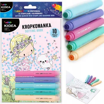 omalovánky Kreativní sada omalovánky malování tečkami razítka fixy KIDEA